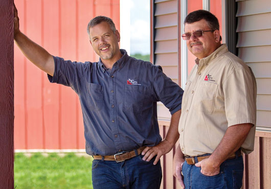 Co-Owners James Leuzinger (left) and Scott Zahler established Premier Building Solutions, Inc., a hands-on general contracting company that provides commercial, retail and residential construction services in Mount Horeb and across the U.S.